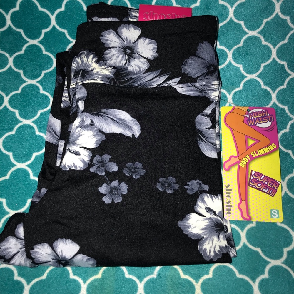 High waist flower print leggings